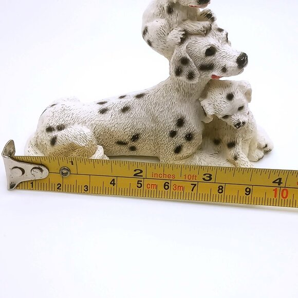 Dalmatian Family Figurine Mama Dog & Pups Resin White 4" L x 3" H Accent Decor - Picture 12 of 13